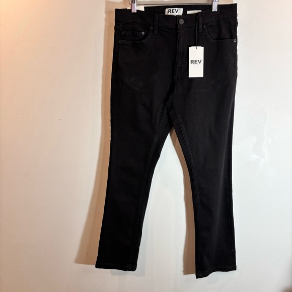 REV REVOLUTION SZ 30L Slim Fit High Rise Denim Jeans in Black New with tags - Picture 1 of 12